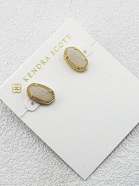 Kendra Scott White Quartz Point Stud Earrings